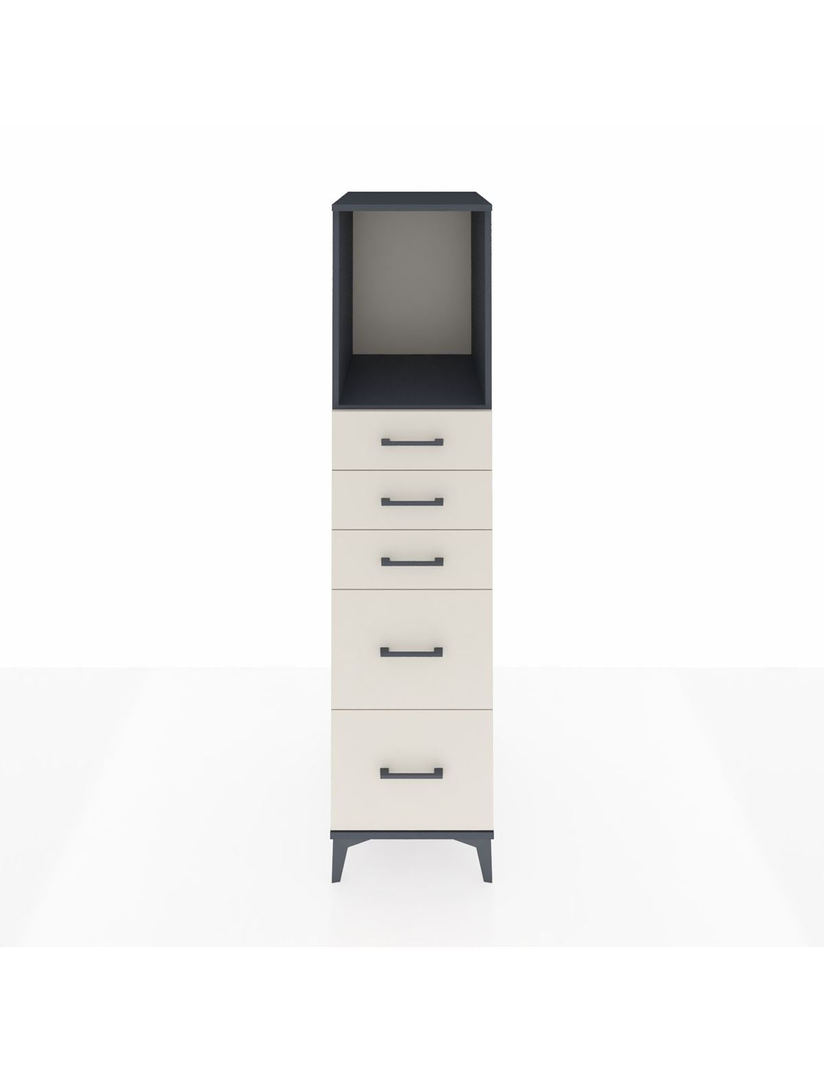 Kronos Dolap Tek Raflı 5 Çekmeceli 44x59x182 Antrasit-Aytaşı