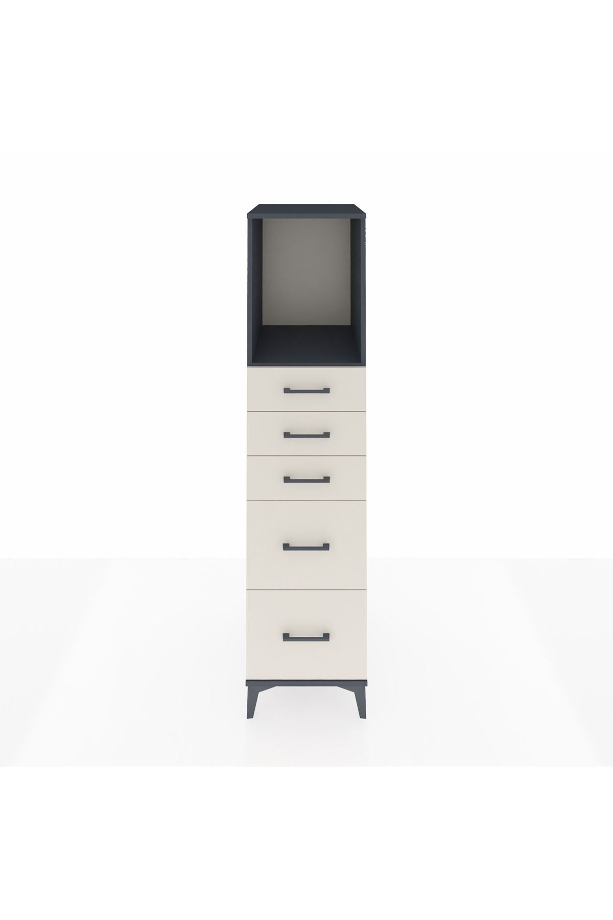 Kronos Dolap Tek Raflı 5 Çekmeceli 44x59x182 - S88M046V4C