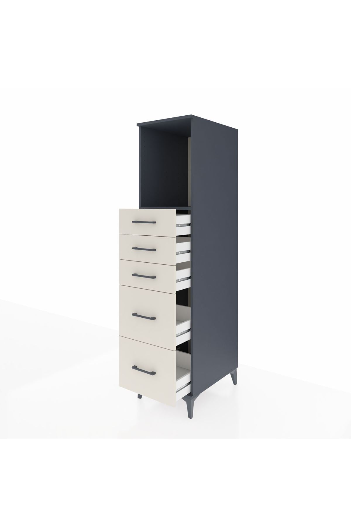 Kronos Dolap Tek Raflı 5 Çekmeceli 44x59x182 - S88M046V4C