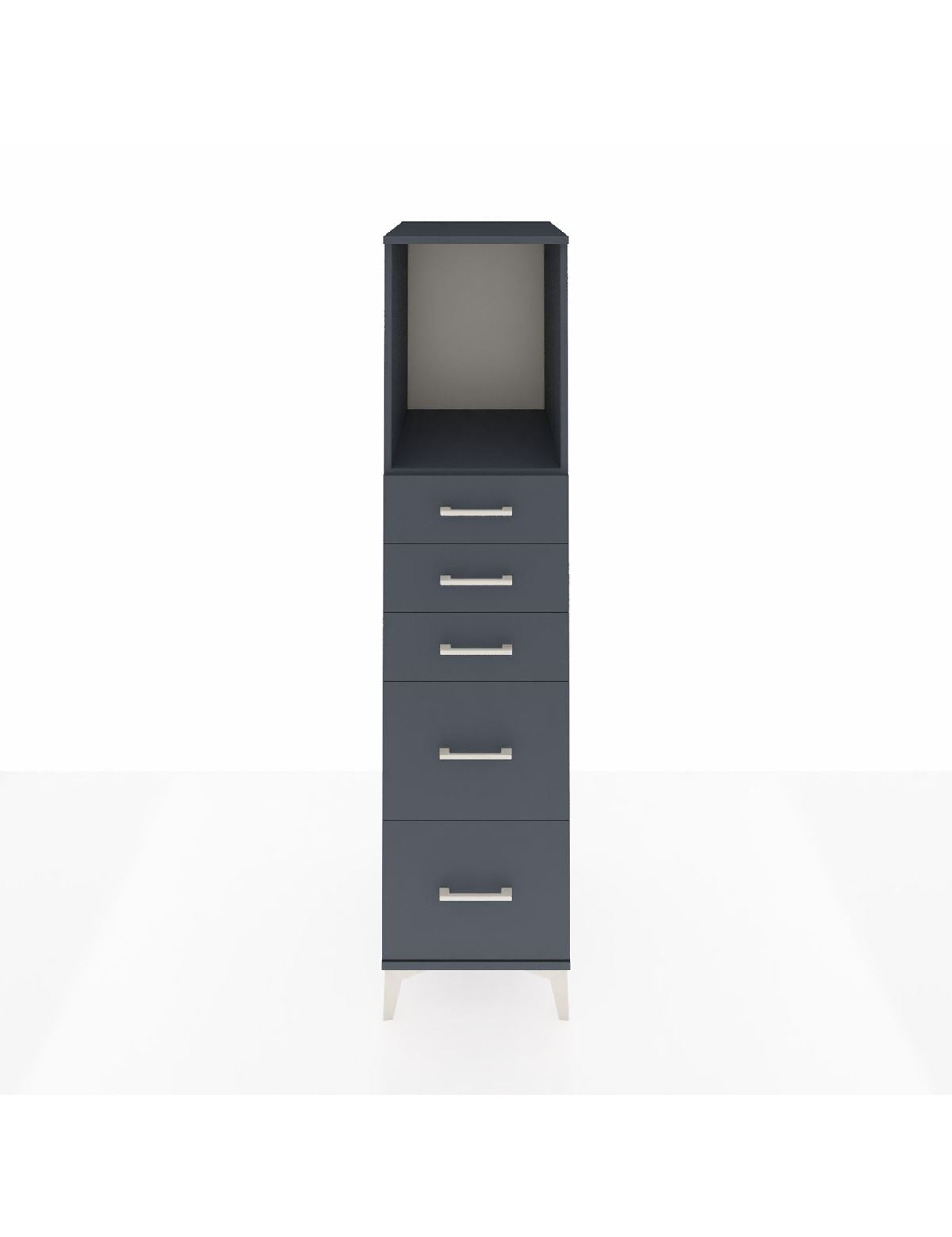 Kronos Dolap Tek Raflı 5 Çekmeceli 44x59x182 Antrasit-Antrasit