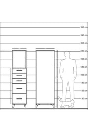 Kronos Dolap Tek Raflı 5 Çekmeceli 44x59x182 Antrasit-Antrasit