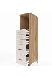 Kronos Dolap Tek Raflı 5 Çekmeceli 44x59x182 Çam-Aytaşı