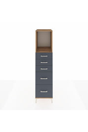 Kronos Dolap Tek Raflı 5 Çekmeceli 44x59x182 Çam-Antrasit
