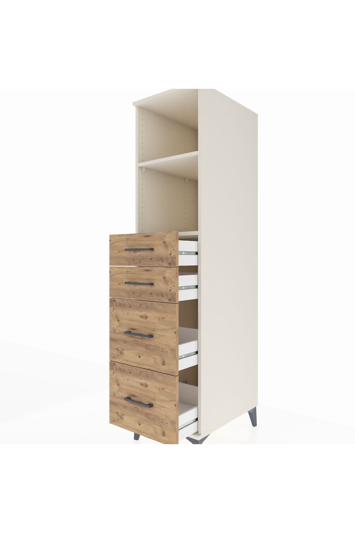 Kronos Dolap 2 Raflı 4 Çekmeceli 44x59x182 Aytaşı-Çam