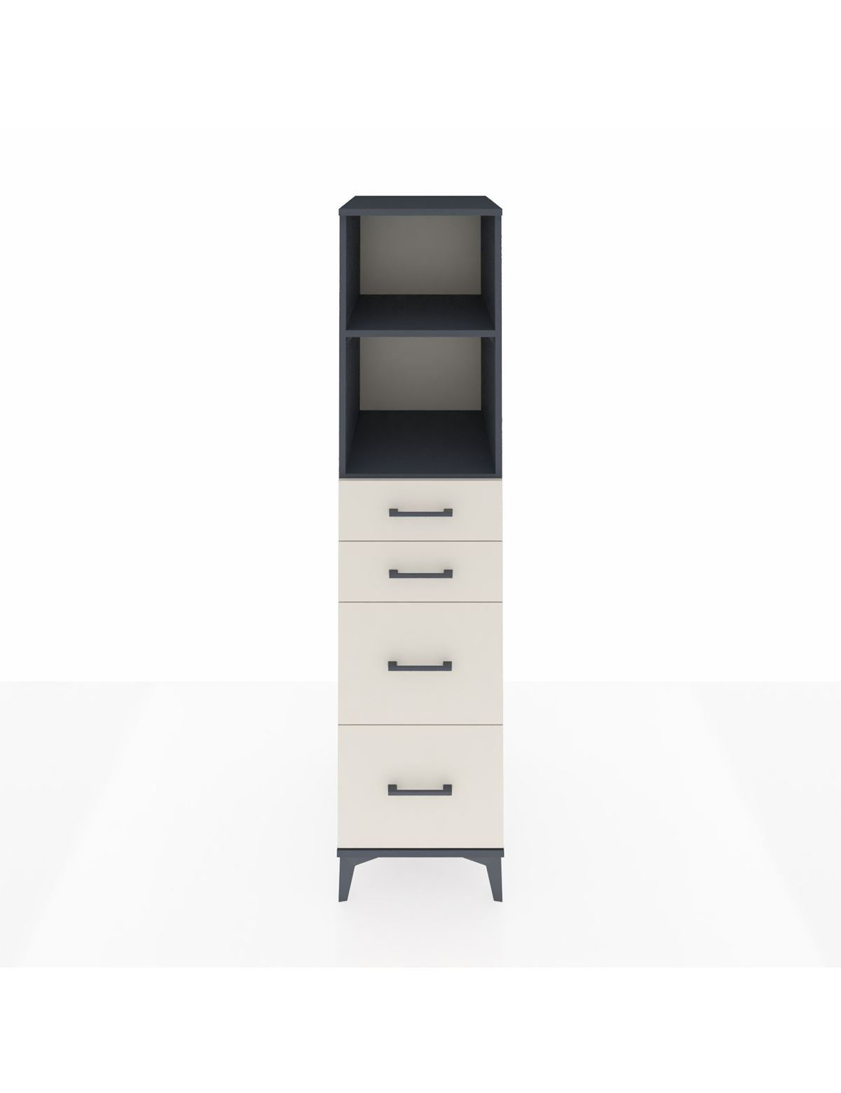 Kronos Dolap 2 Raflı 4 Çekmeceli 44x59x182 Antrasit-Aytaşı