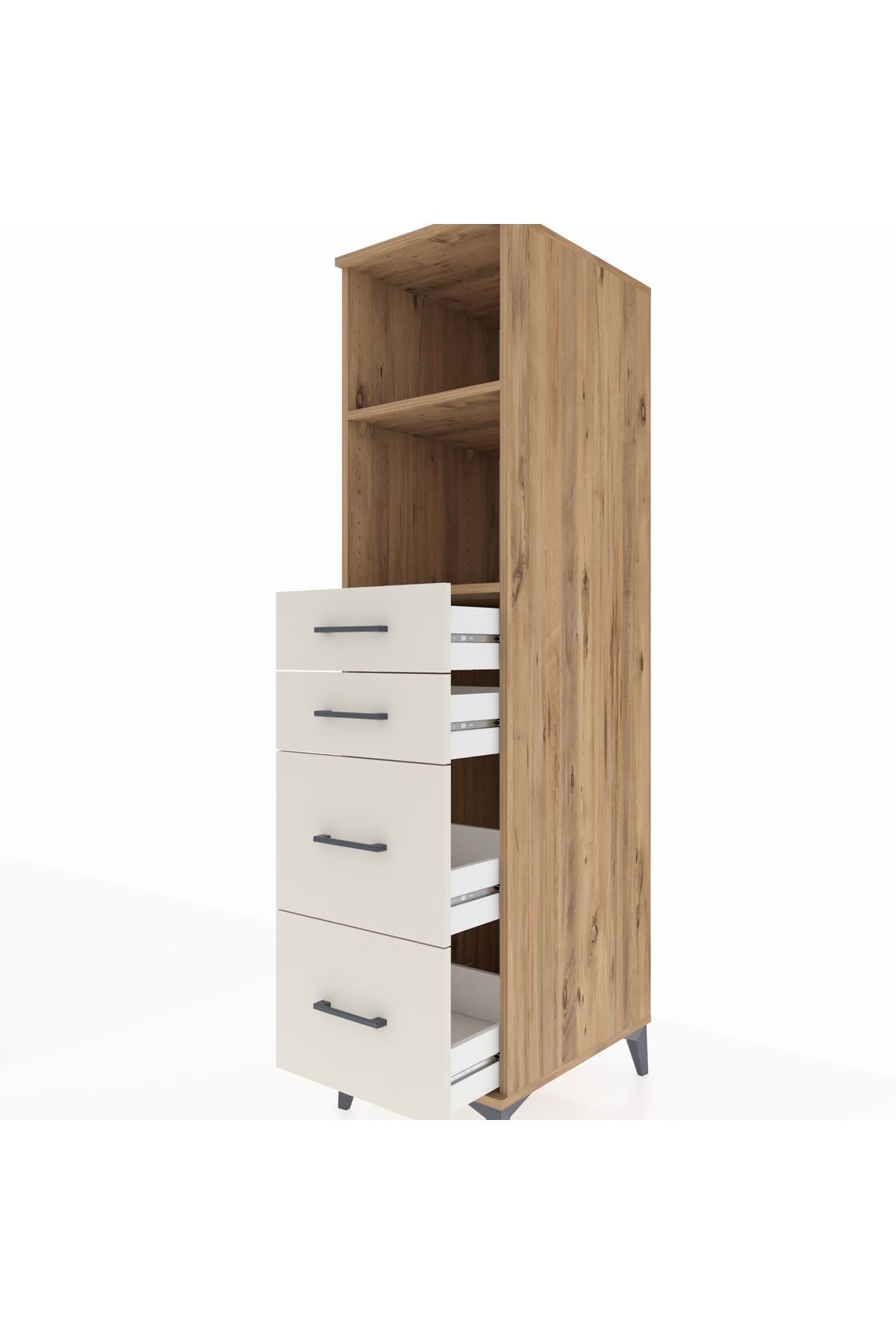 Kronos Dolap 2 Raflı 4 Çekmeceli 44x59x182 Çam-Aytaşı