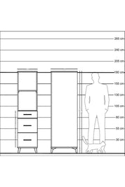Kronos Dolap 2 Raflı 3 Çekmeceli 44x59x182 - S88M048V5C