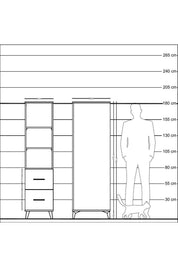 Kronos Dolap 3 Raflı 2 Çekmeceli 44x59x182 - S88M049V5C
