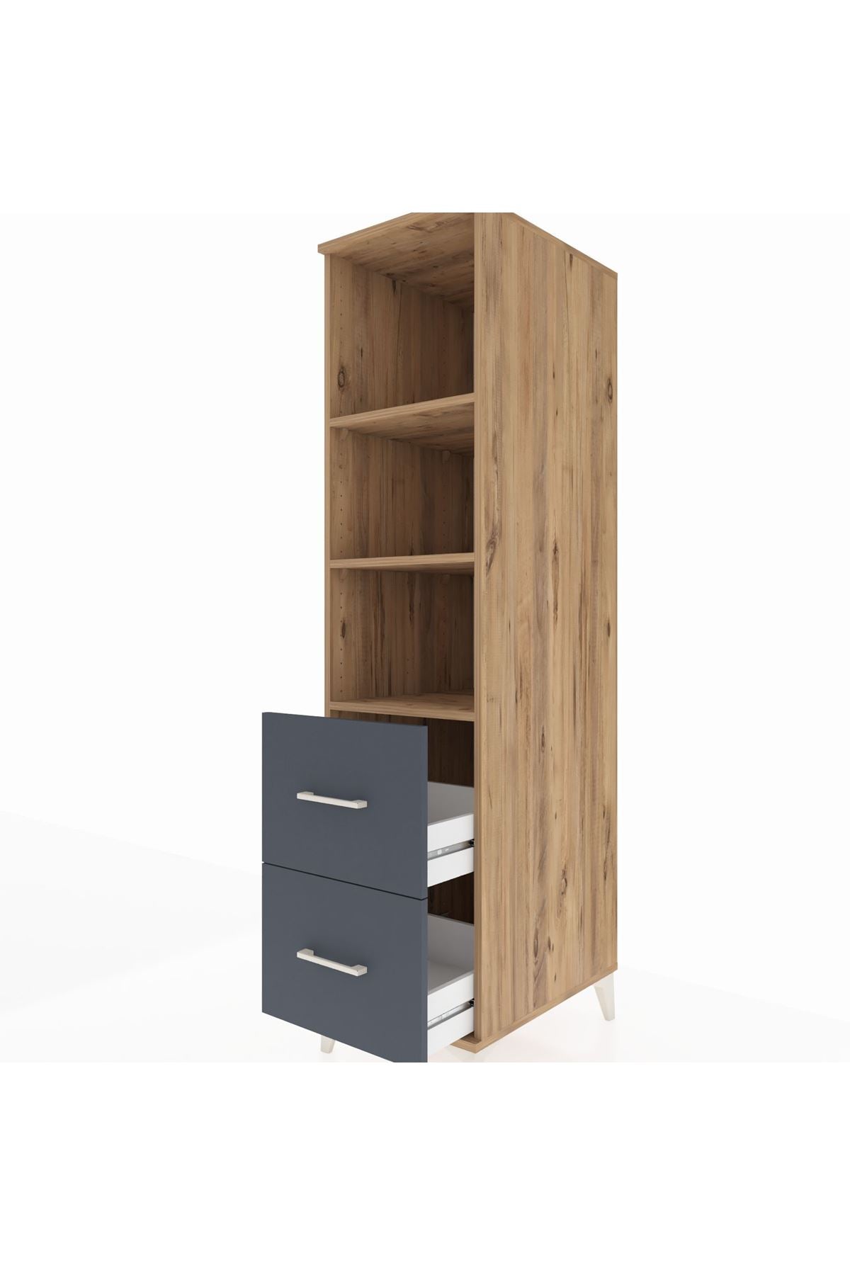 Kronos Dolap 3 Raflı 2 Çekmeceli 44x59x182 - S88M049V8C
