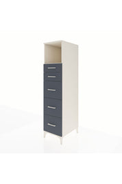 Kronos Dolap Tek Raflı 5 Çekmeceli 44x59x182 Aytaşı-Antrasit