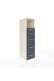 Kronos Dolap Tek Raflı 5 Çekmeceli 44x59x182 Aytaşı-Antrasit