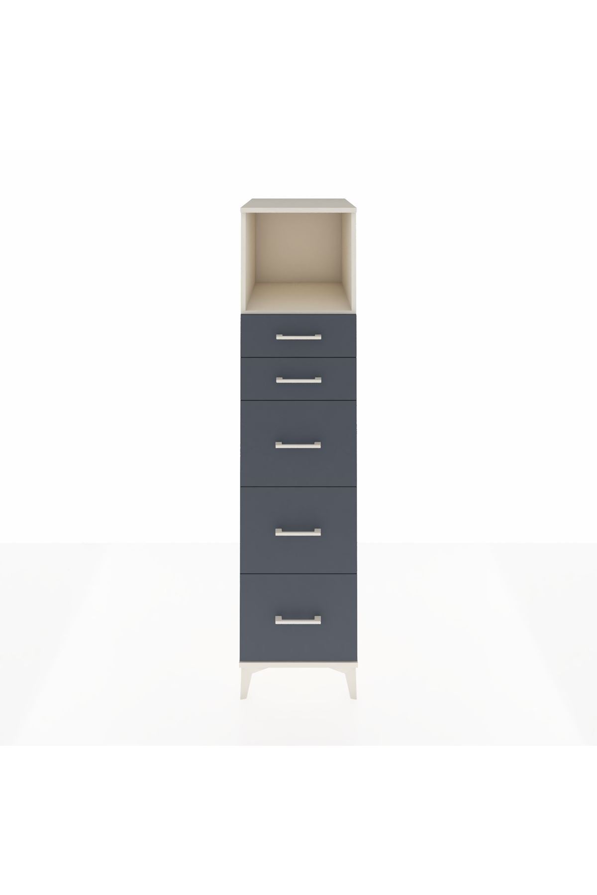 Kronos Dolap Tek Raflı 5 Çekmeceli 44x59x182 Aytaşı-Antrasit