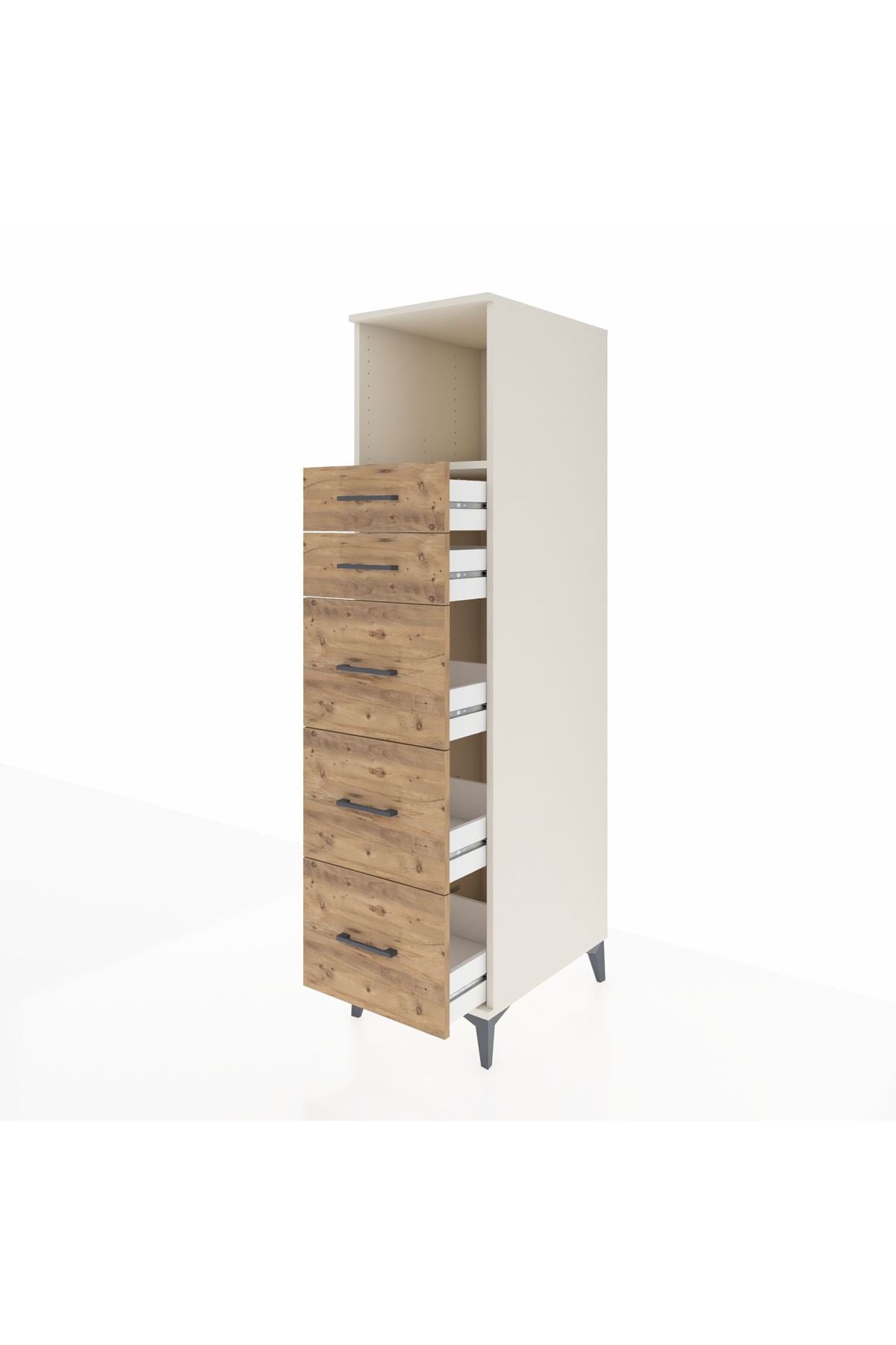 Kronos Dolap Tek Raflı 5 Çekmeceli 44x59x182 Aytaşı-Çam