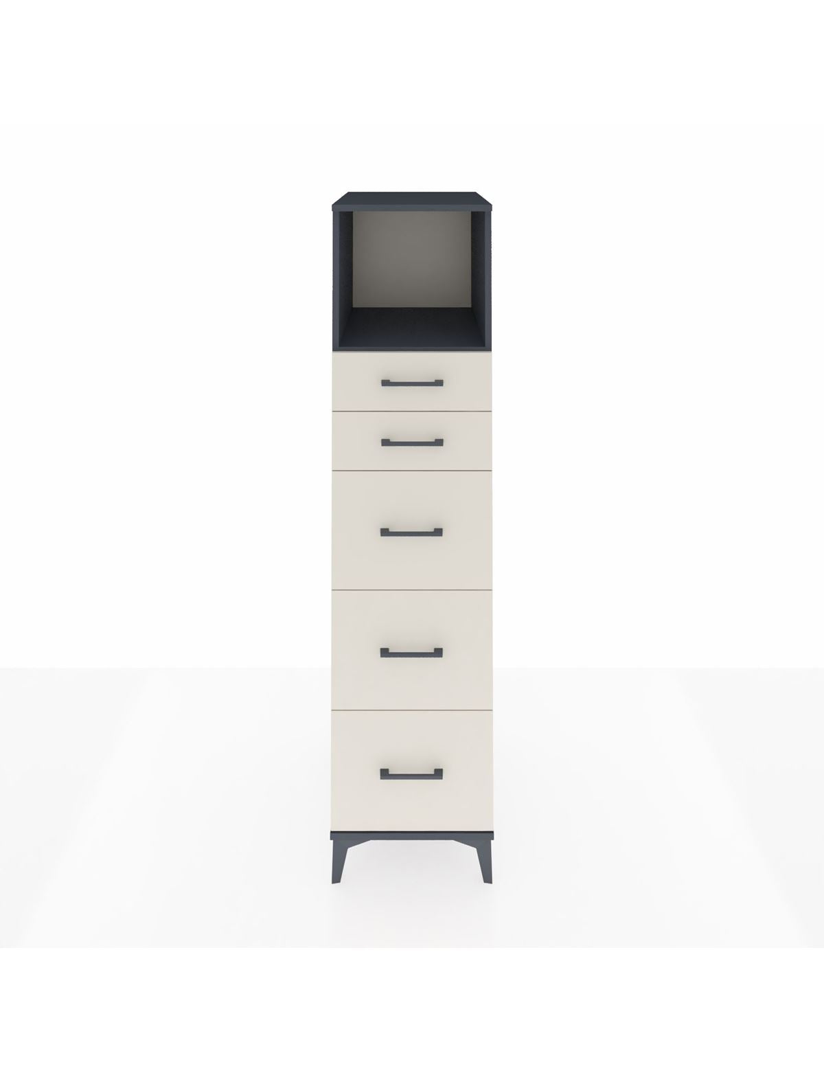 Kronos Dolap Tek Raflı 5 Çekmeceli 44x59x182 Antrasit-Aytaşı