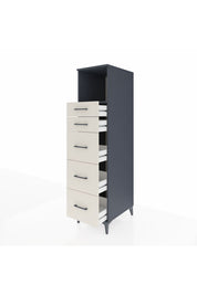 Kronos Dolap Tek Raflı 5 Çekmeceli 44x59x182 Antrasit-Aytaşı