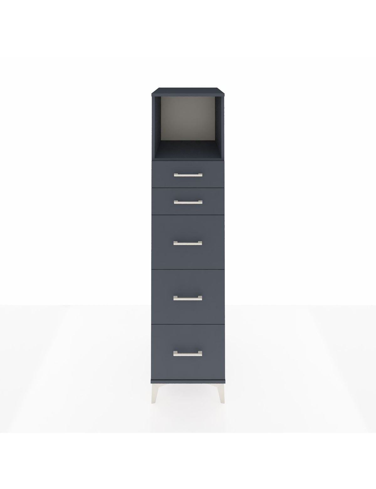 Kronos Dolap Tek Raflı 5 Çekmeceli 44x59x182 Antrasit-Antrasit