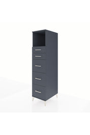 Kronos Dolap Tek Raflı 5 Çekmeceli 44x59x182 Antrasit-Antrasit