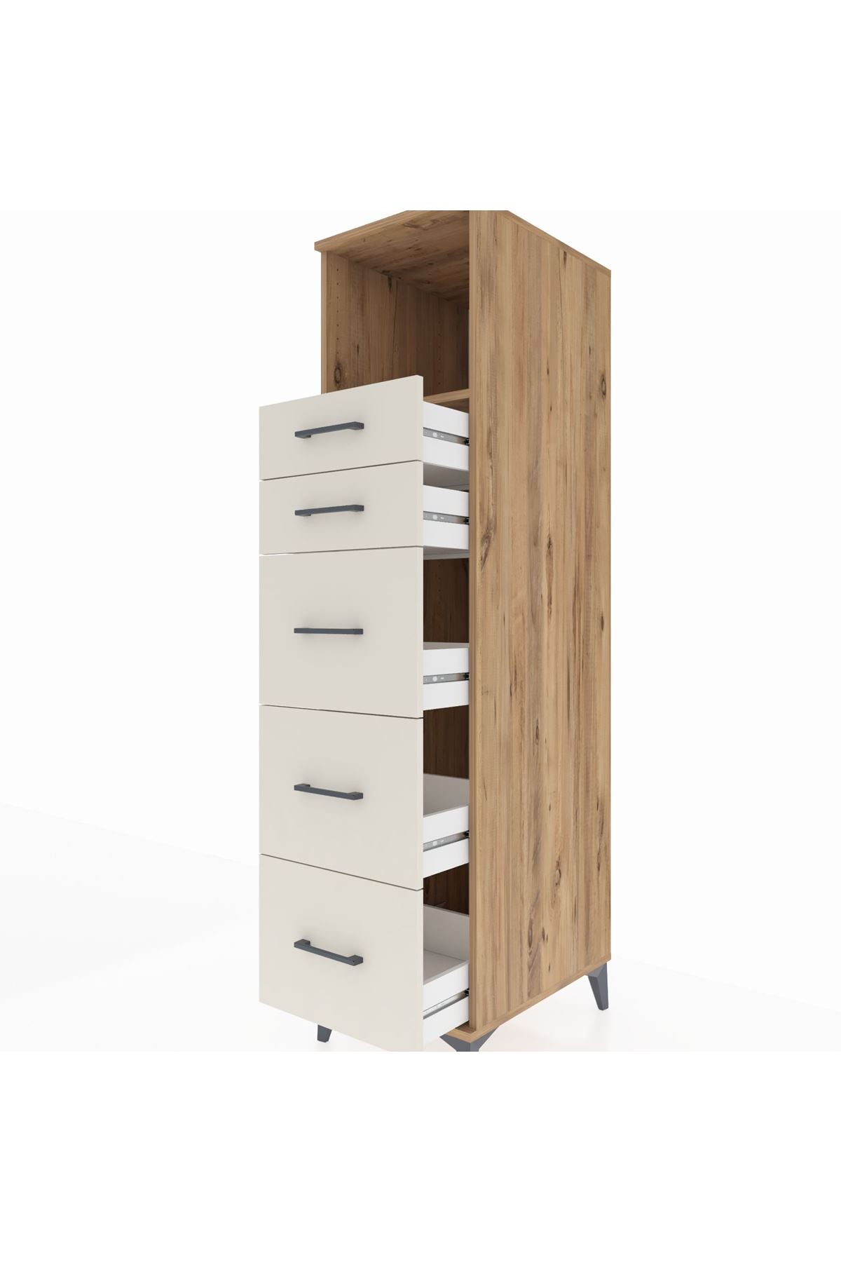 Kronos Dolap Tek Raflı 5 Çekmeceli 44x59x182 - S88M050V7C