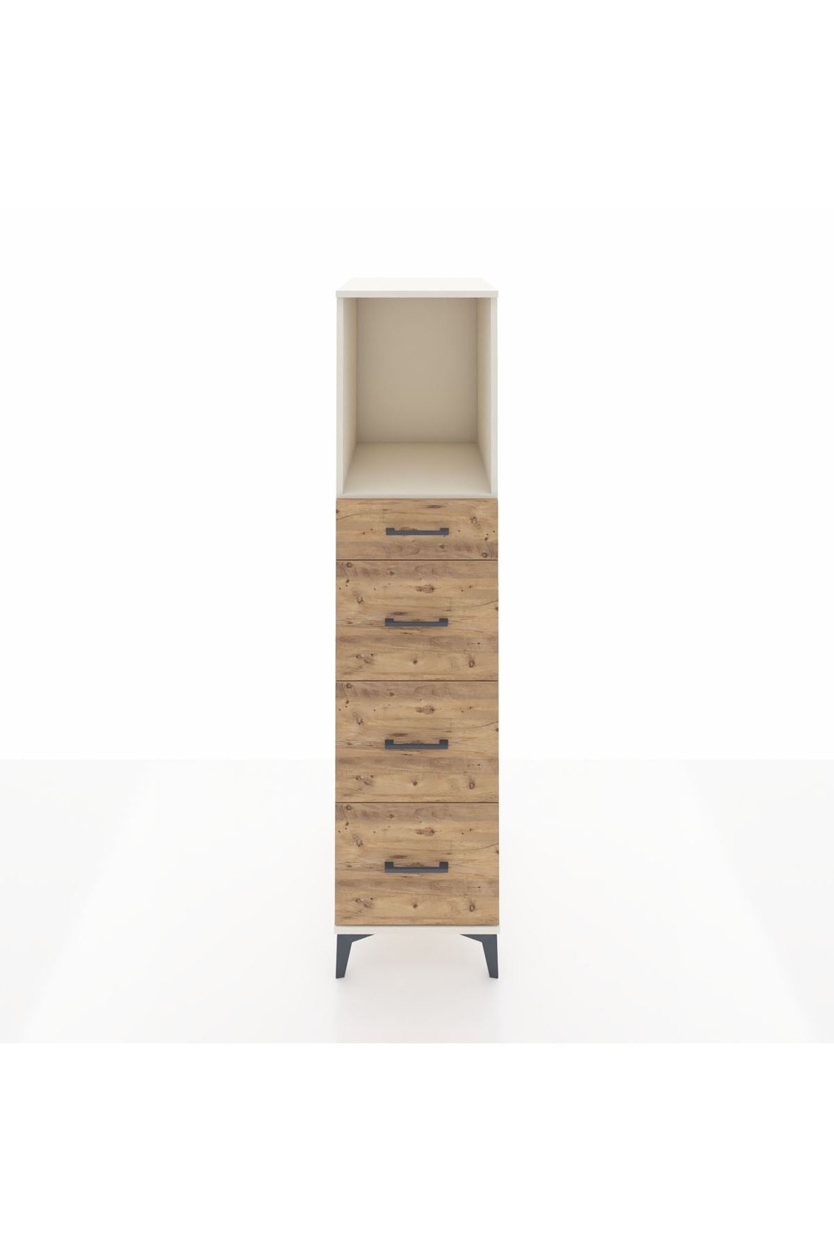 Kronos Dolap Tek Raflı 4 Çekmeceli 44x59x182 Aytaşı-Çam