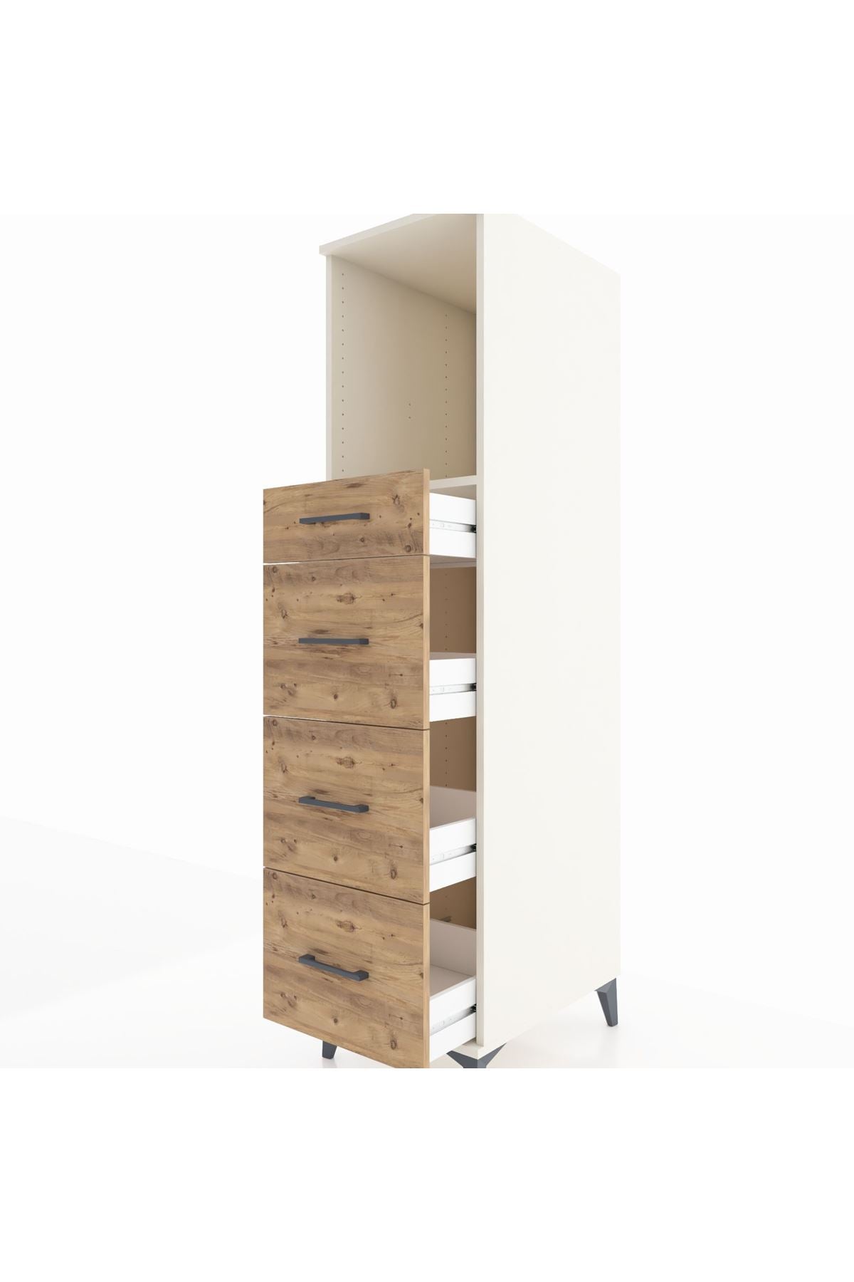 Kronos Dolap Tek Raflı 4 Çekmeceli 44x59x182 Aytaşı-Çam