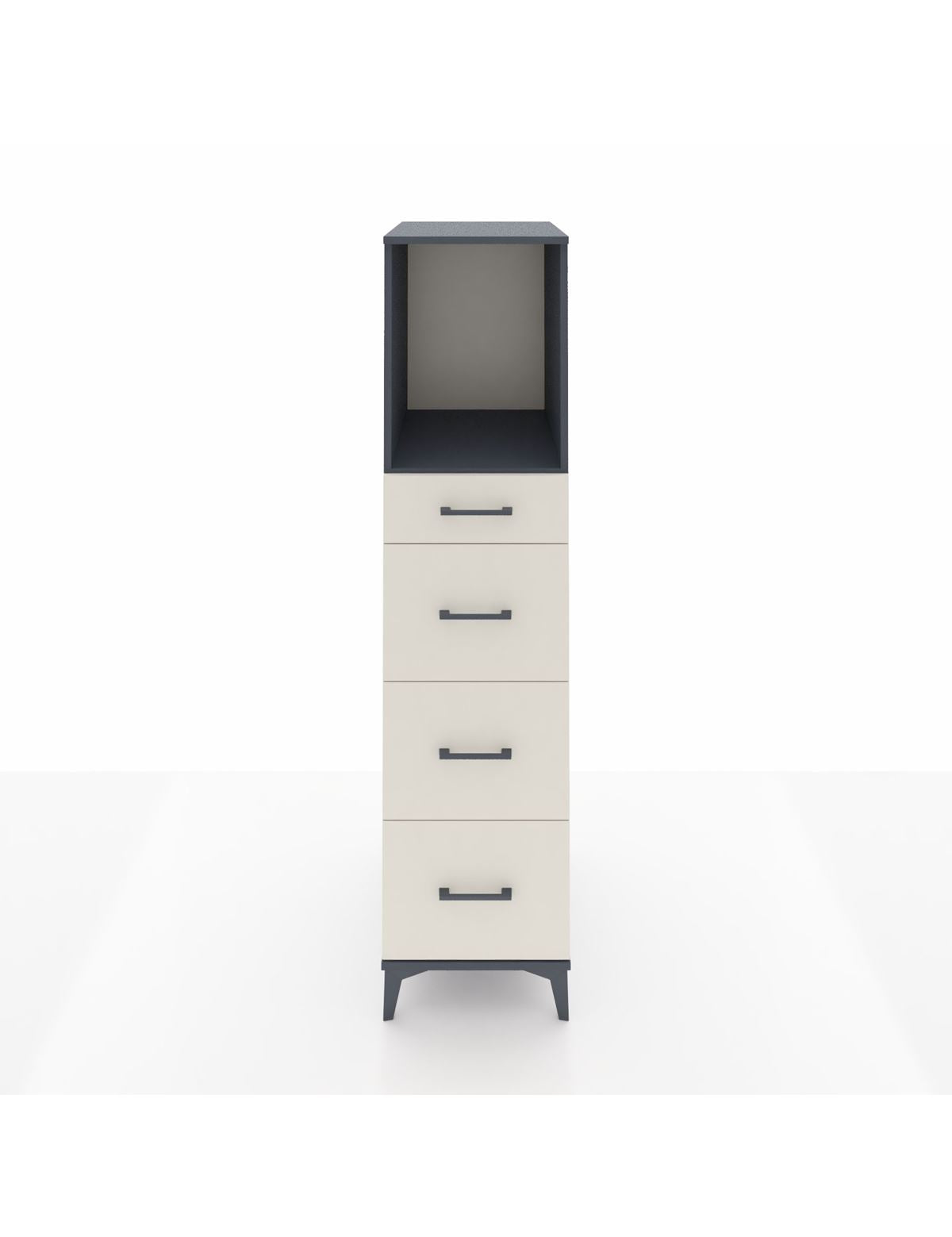 Kronos Dolap Tek Raflı 4 Çekmeceli 44x59x182 Antrasit-Aytaşı