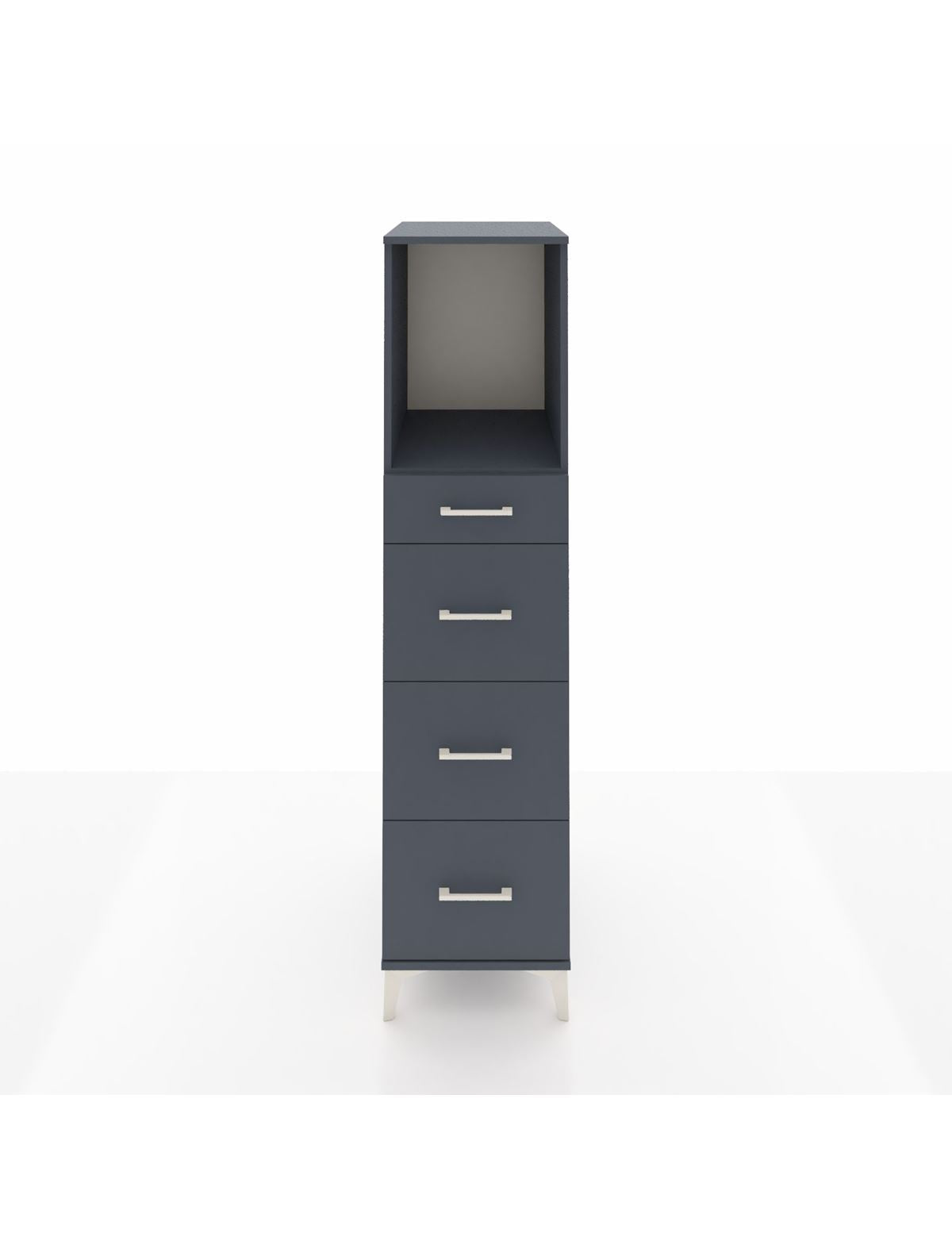 Kronos Dolap Tek Raflı 4 Çekmeceli 44x59x182 Antrasit-Antrasit