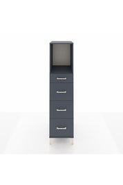 Kronos Dolap Tek Raflı 4 Çekmeceli 44x59x182 Antrasit-Antrasit