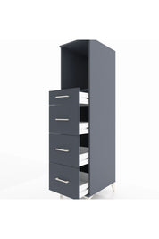 Kronos Dolap Tek Raflı 4 Çekmeceli 44x59x182 Antrasit-Antrasit