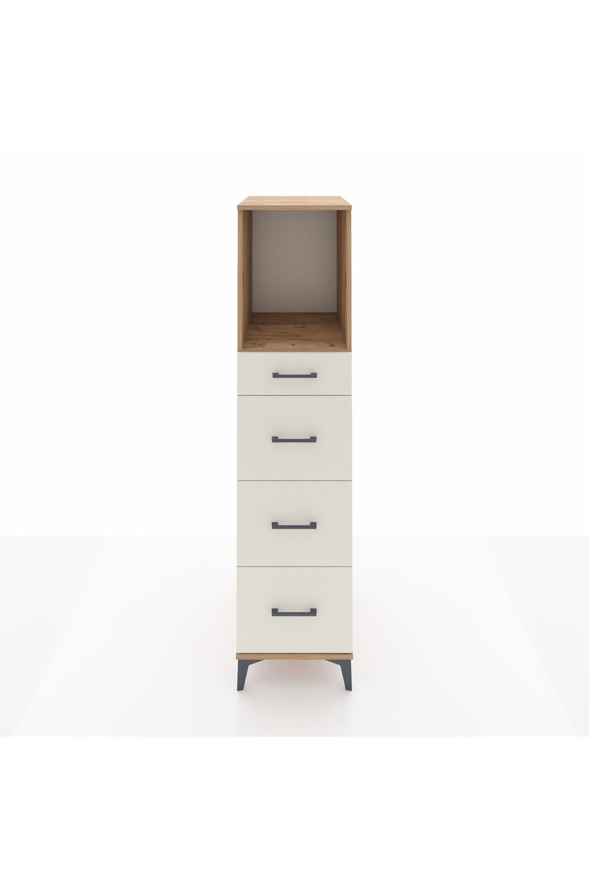 Kronos Dolap Tek Raflı 4 Çekmeceli 44x59x182 Çam-Aytaşı