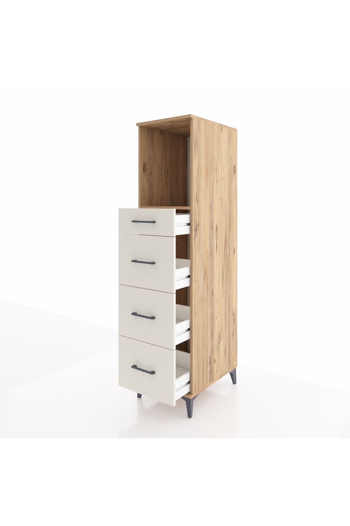 Kronos Dolap Tek Raflı 4 Çekmeceli 44x59x182 Çam-Aytaşı