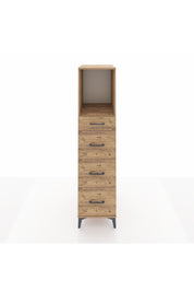 Kronos Dolap Tek Raflı 4 Çekmeceli 44x59x182 Çam-Çam