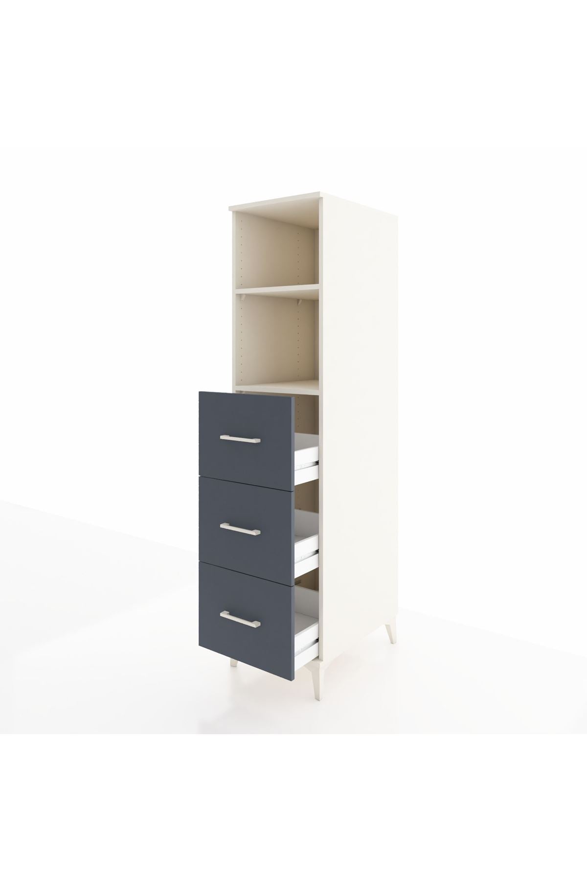 Kronos Dolap 2 Raflı 3 Çekmeceli 44x59x182 Aytaşı-Antrasit