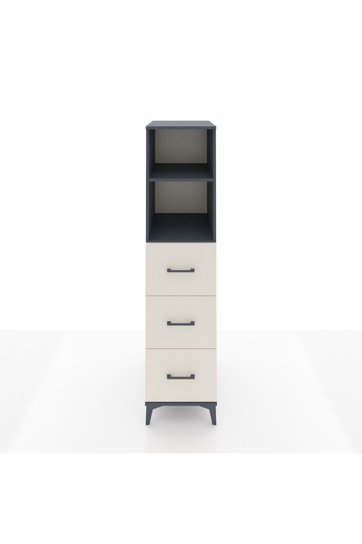 Kronos Dolap 2 Raflı 3 Çekmeceli 44x59x182 Antrasit-Aytaşı