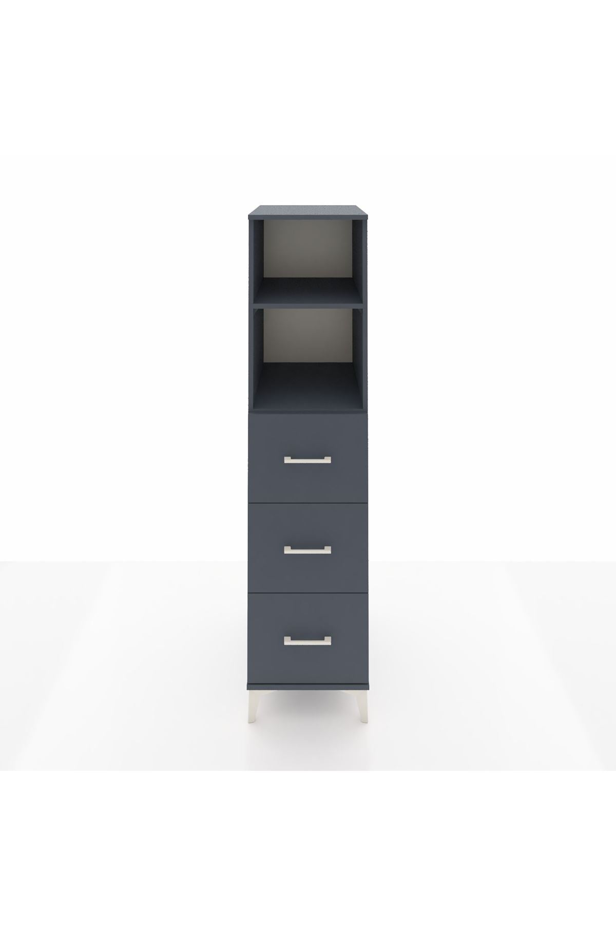 Kronos Dolap 2 Raflı 3 Çekmeceli 44x59x182 Antrasit-Antrasit