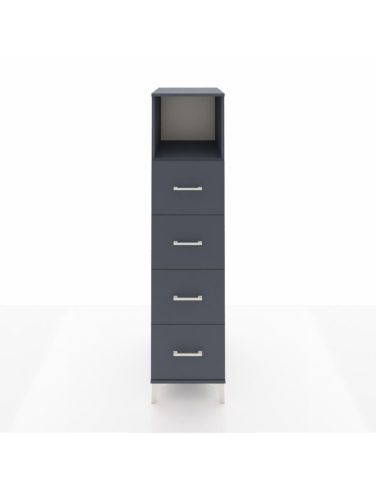 Kronos Dolap Tek Raflı 4 Çekmeceli 44x59x182 Antrasit-Antrasit