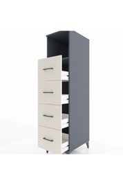 Kronos Dolap Tek Raflı 4 Çekmeceli 44x59x182 Antrasit-Aytaşı