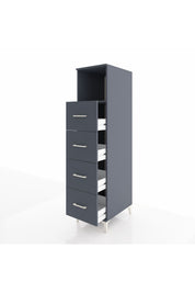 Kronos Dolap Tek Raflı 4 Çekmeceli 44x59x182 Antrasit-Antrasit