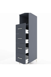 Kronos Dolap Tek Raflı 4 Çekmeceli 44x59x182 Antrasit-Antrasit