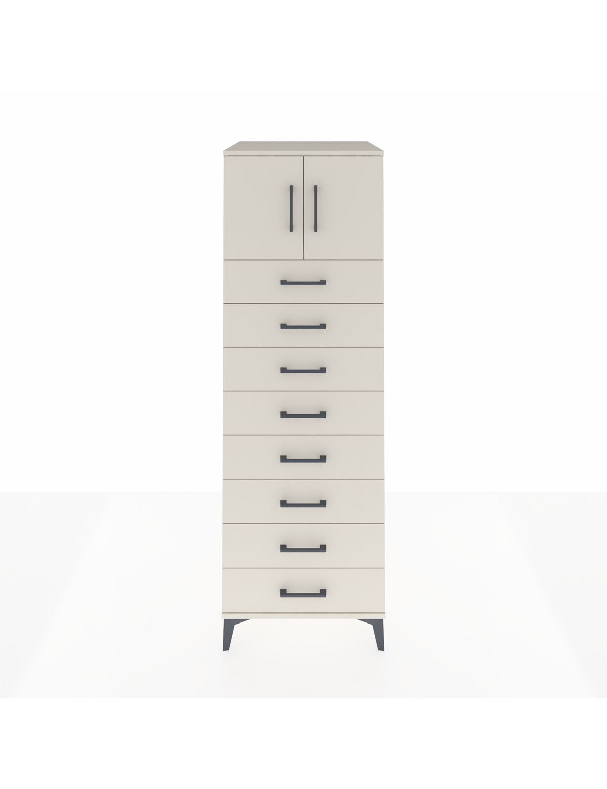 Kronos Dolap Tek Raflı 8 Çekmeceli 2 Kapaklı 60x59x182 Aytaşı-Aytaşı