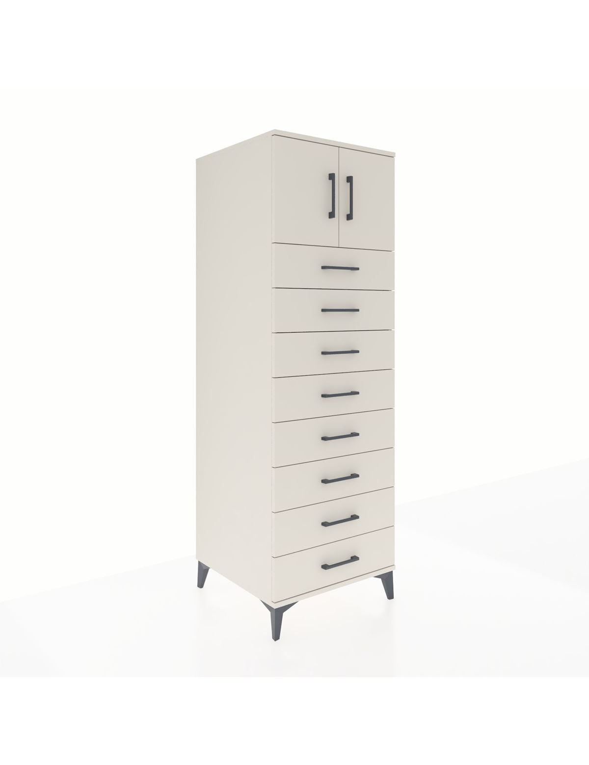 Kronos Dolap Tek Raflı 8 Çekmeceli 2 Kapaklı 60x59x182 Aytaşı-Aytaşı