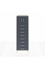 Kronos Dolap Tek Raflı 8 Çekmeceli 2 Kapaklı 60x59x182 Aytaşı-Antrasit