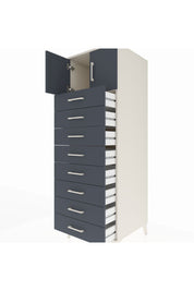 Kronos Dolap Tek Raflı 8 Çekmeceli 2 Kapaklı 60x59x182 Aytaşı-Antrasit