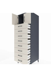 Kronos Dolap Tek Raflı 8 Çekmeceli 2 Kapaklı 60x59x182 Antrasit-Aytaşı