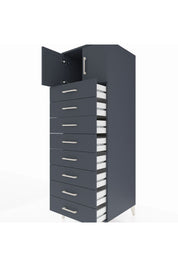 Kronos Dolap Tek Raflı 8 Çekmeceli 2 Kapaklı 60x59x182 Antrasit-Antrasit