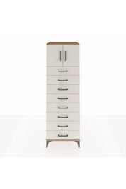 Kronos Dolap Tek Raflı 8 Çekmeceli 2 Kapaklı 60x59x182 Çam-Aytaşı