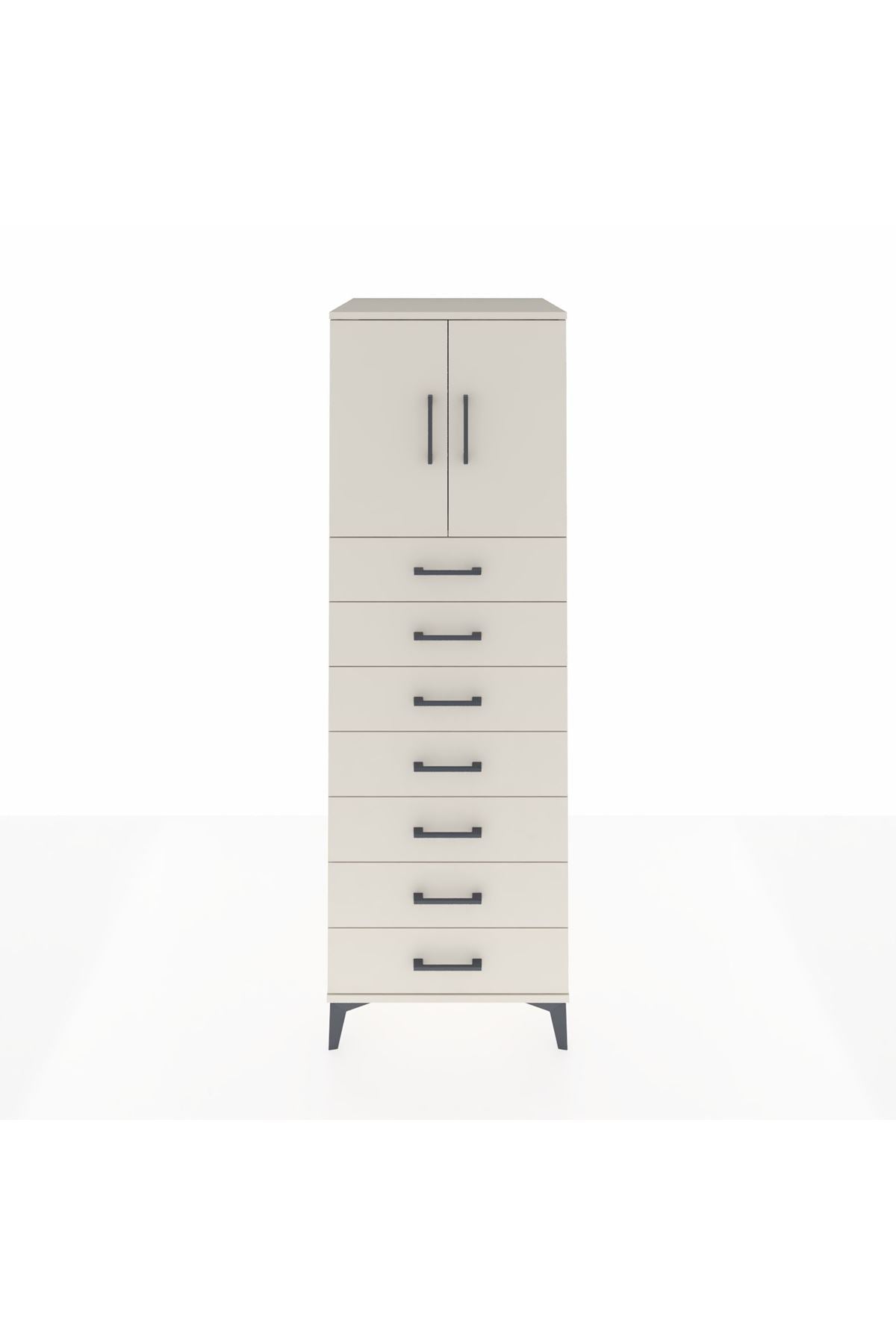 Kronos Dolap Tek Raflı 7 Çekmeceli 2 Kapaklı 60x59x182 Aytaşı-Aytaşı