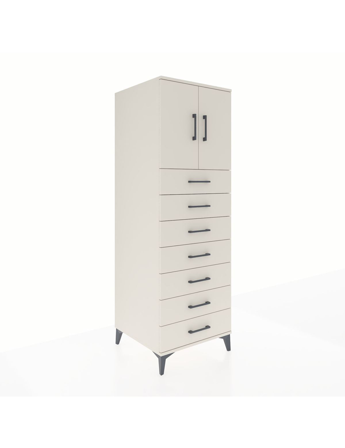 Kronos Dolap Tek Raflı 7 Çekmeceli 2 Kapaklı 60x59x182 Aytaşı-Aytaşı