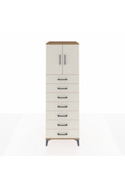 Kronos Dolap Tek Raflı 7 Çekmeceli 2 Kapaklı 60x59x182 Çam-Aytaşı