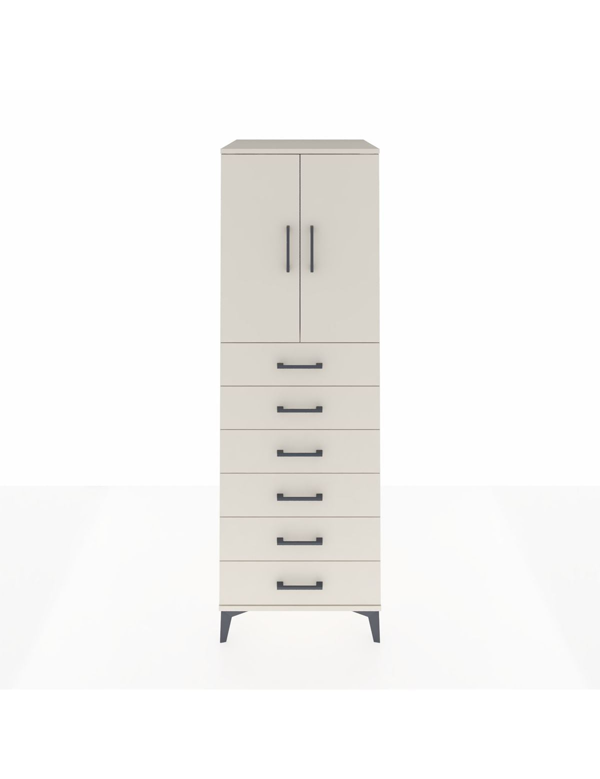 Kronos Dolap Tek Raflı 6 Çekmeceli 2 Kapaklı 60x59x182 Aytaşı-Aytaşı