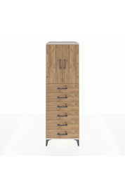 Kronos Dolap Tek Raflı 6 Çekmeceli 2 Kapaklı 60x59x182 Aytaşı-Çam